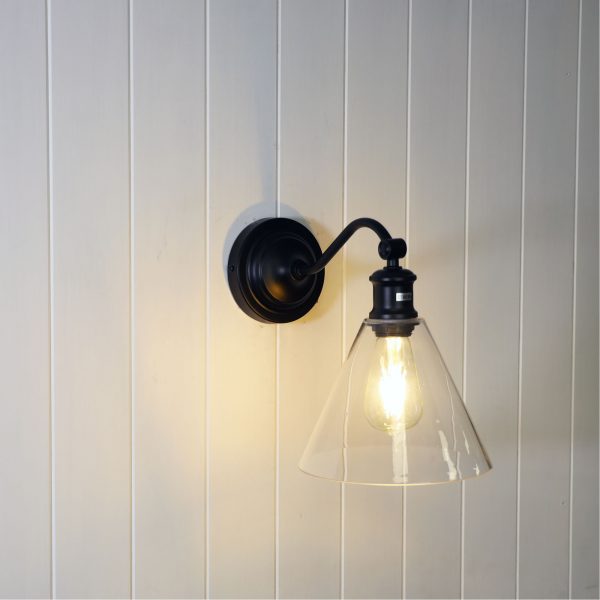ABBY WALL LIGHT BLACK / CLEAR OL69385BK