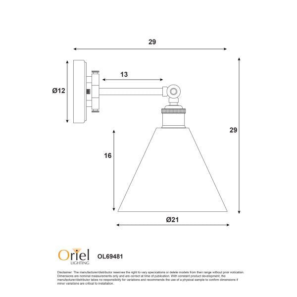 HEATH WALL LIGHT BRASS / CLEAR OL69481BR