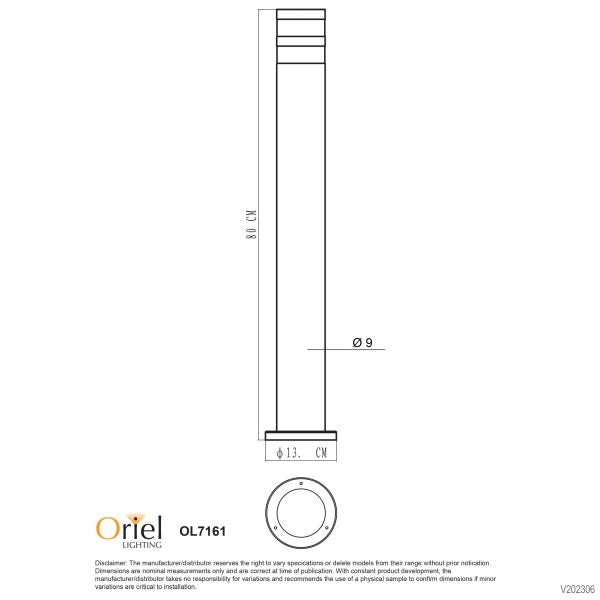 TOVE OUTDOOR BOLLARD LIGHT BLACK E27 - OL7161BK