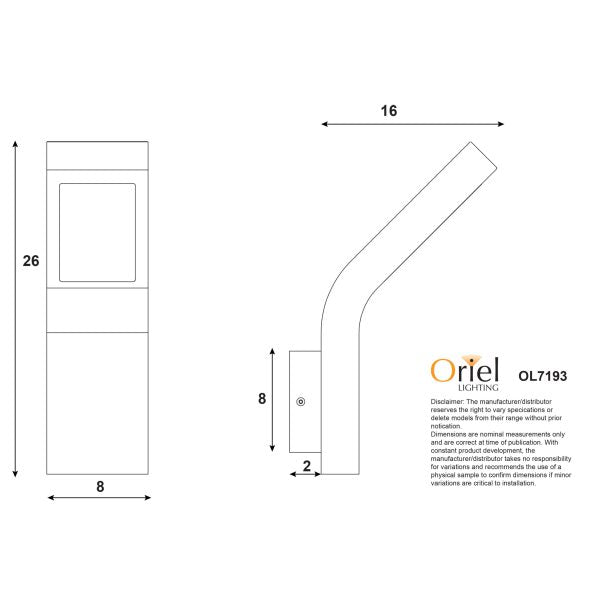VANGUARD LED WALL LIGHT BLACK OL7193BK