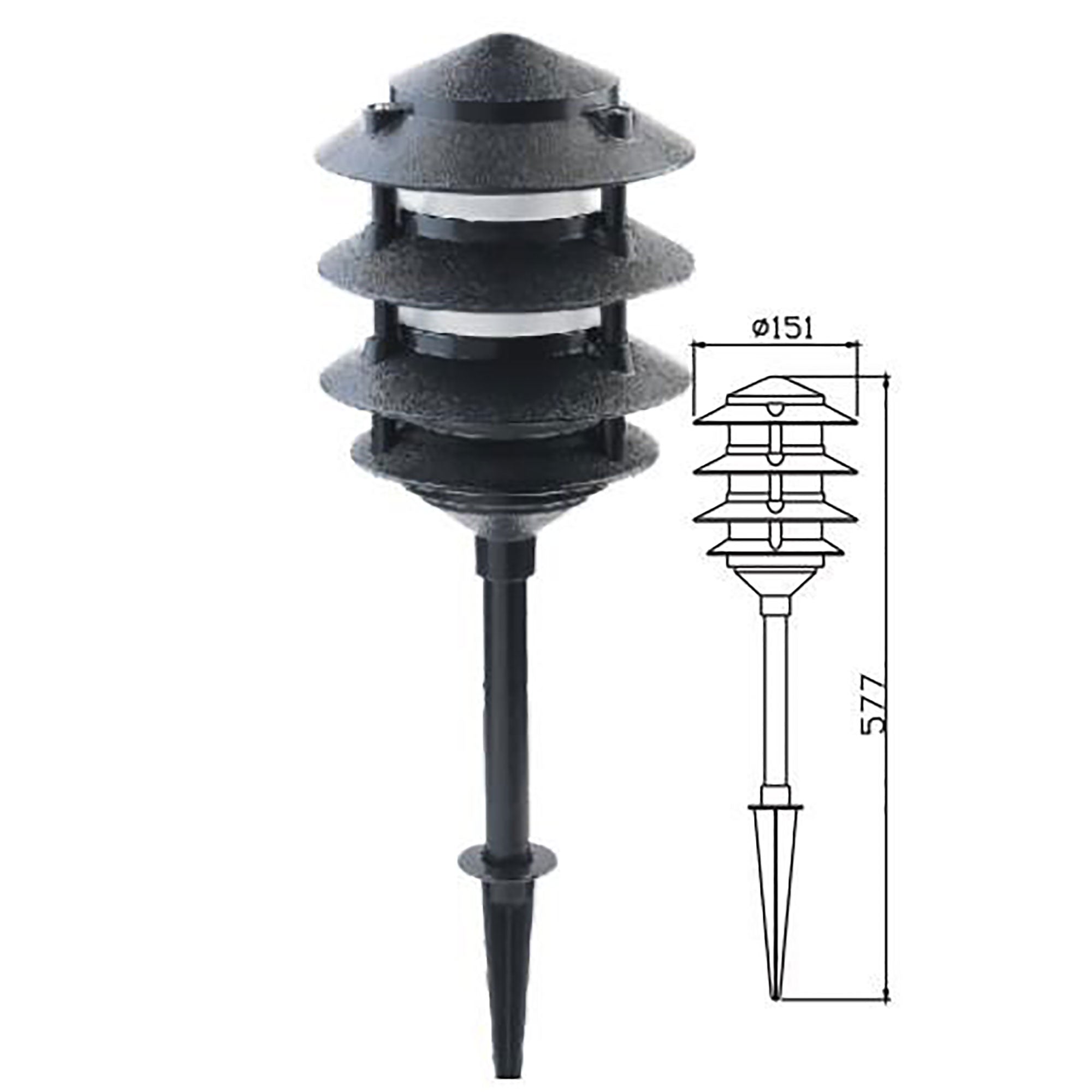 PAVILLION.3 12V GARDEN SPIKE BLACK - OL7738BK
