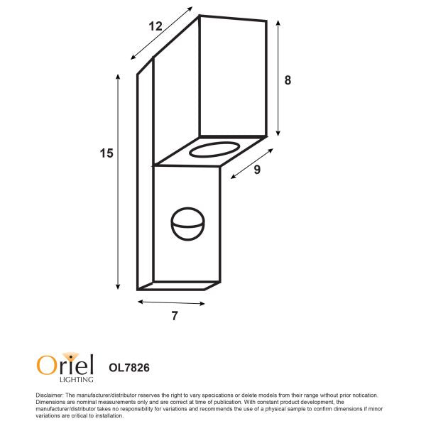 ATLAS GU10 SQUARE SENSOR BLACK OL7826BK