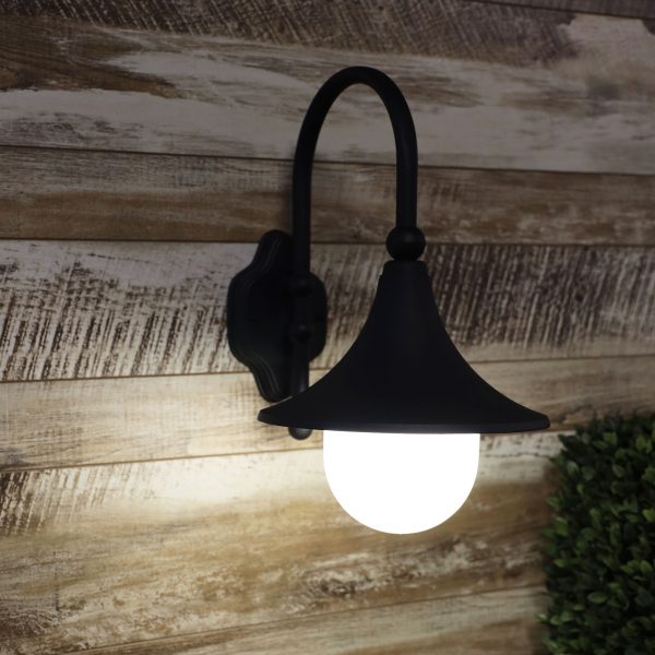 MOCA OUTDOOR WALL LIGHT BLACK & OPAL OL7865BK