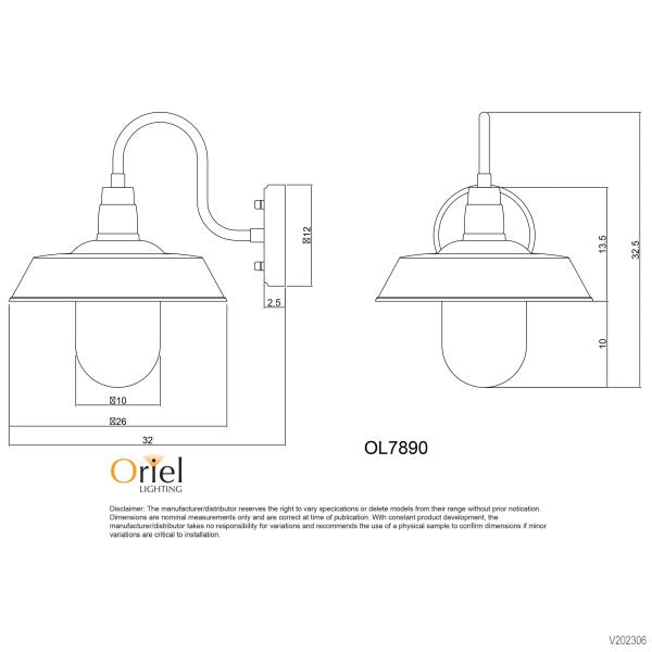 HUDSON BARN STYLE OUTDOOR LIGHT WHITE - OL7890WH