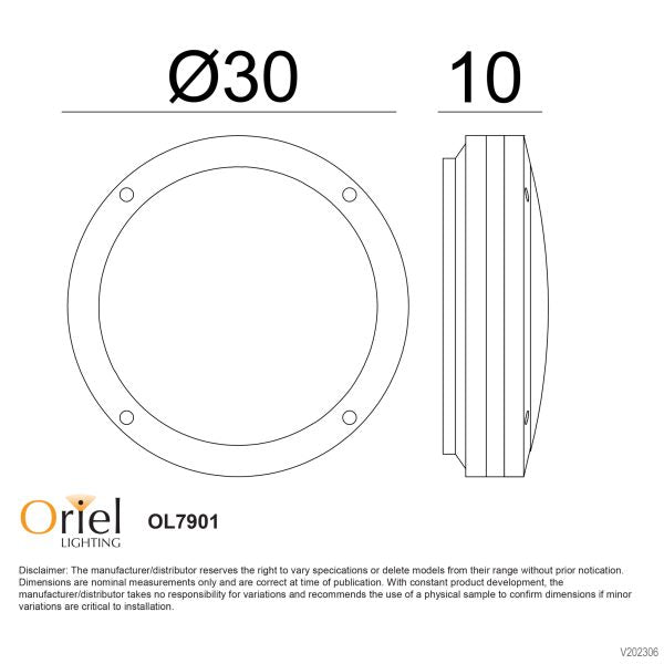 TONATO PLAIN White IP54 Outdoor Bulkhead in White - OL7901WH
