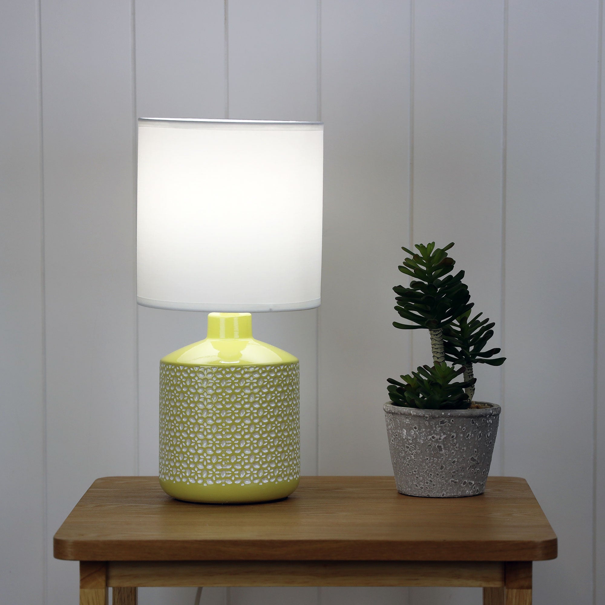CELIA TABLE LAMP YELLOW w/ WHITE SHADE - OL90117YE