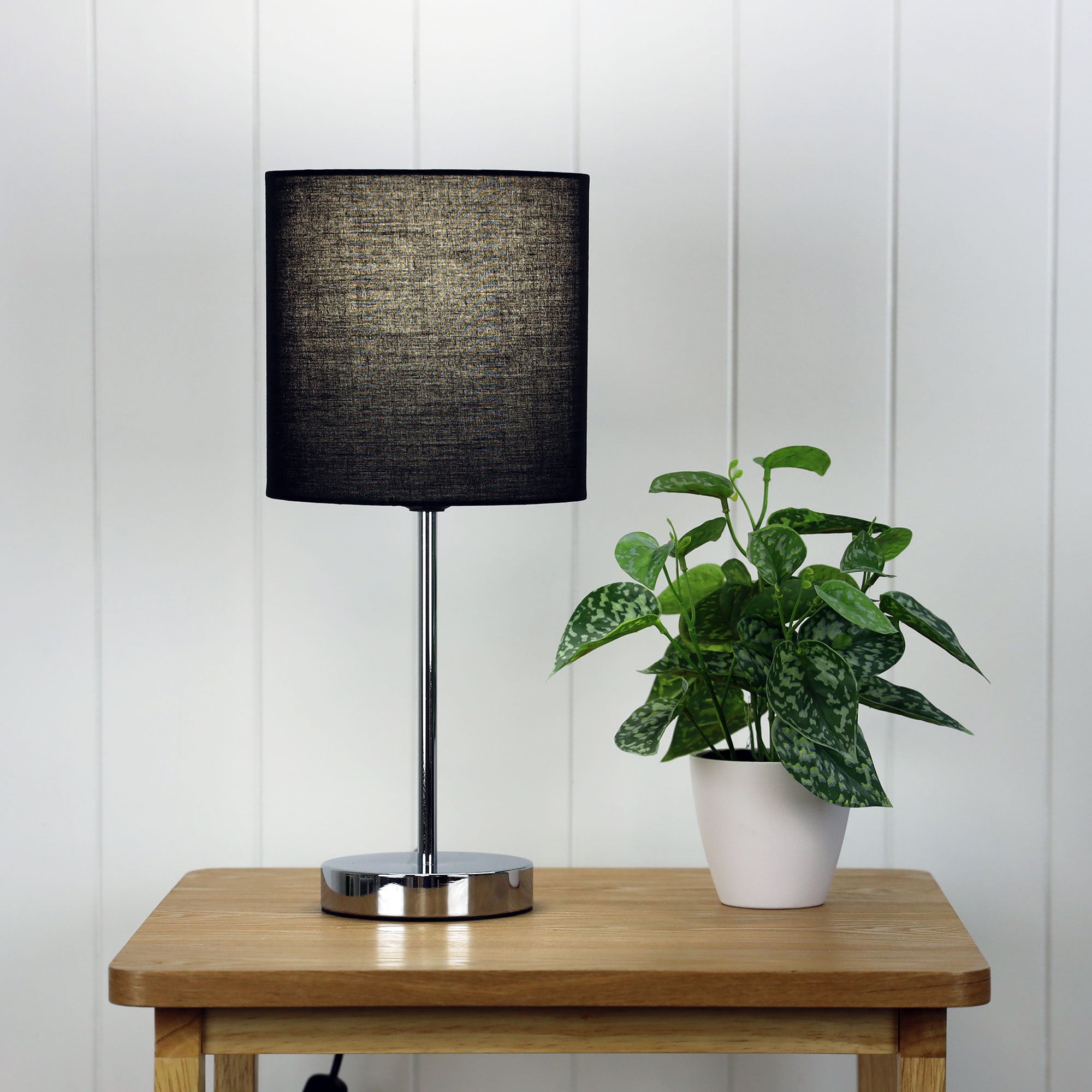 ZOLA TABLE LAMP CHROME / BLACK SHADE - OL90120BK