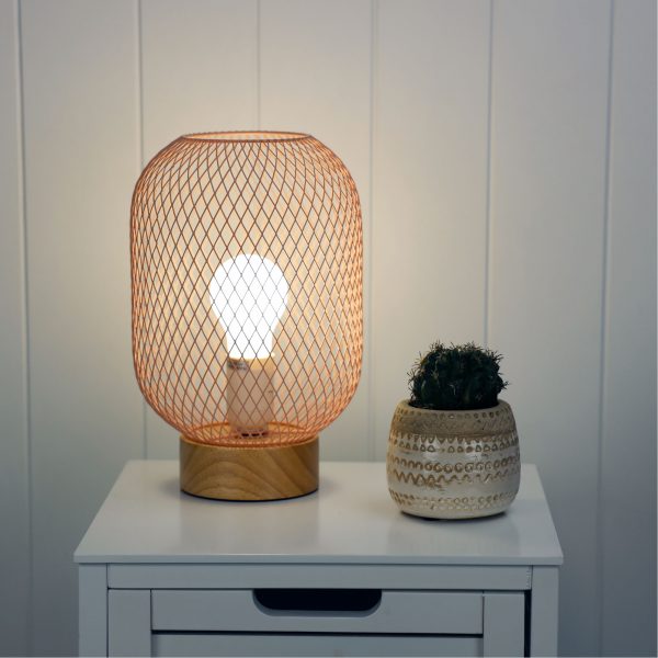 TILDA MESH TABLE LAMP PINK OL90130PK