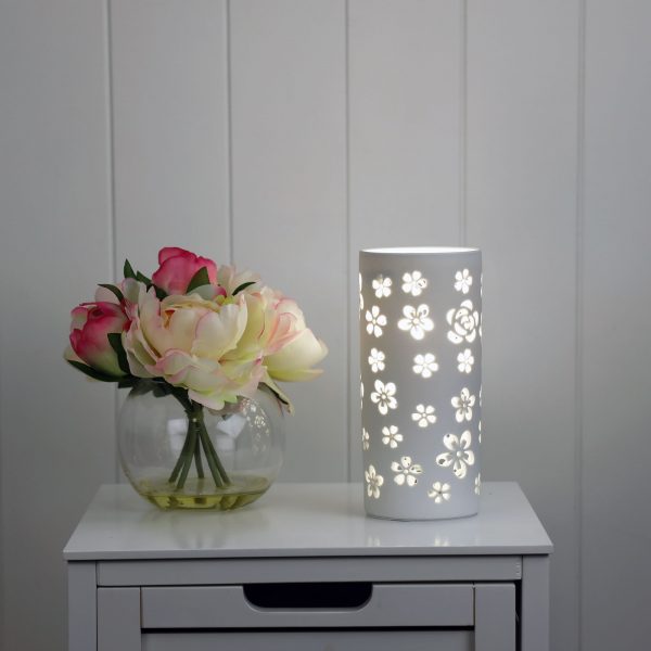 DIANA CERAMIC LAMP FLOWER PATTERN OL90141