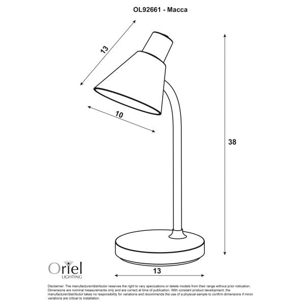 MACCA LED DESK LAMP BLACK OL92661BK