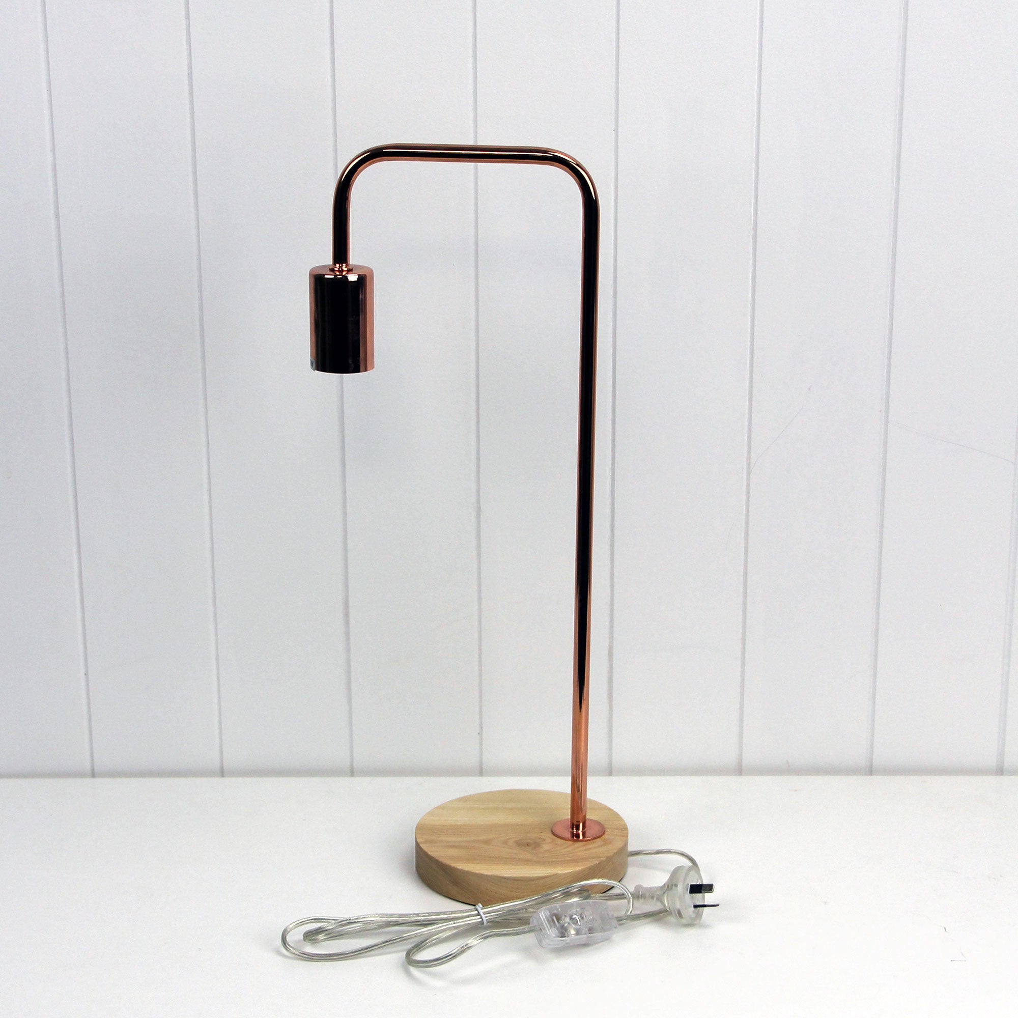 LANE Copper Scandi Table Lamp Timber and Copper - OL93131CO