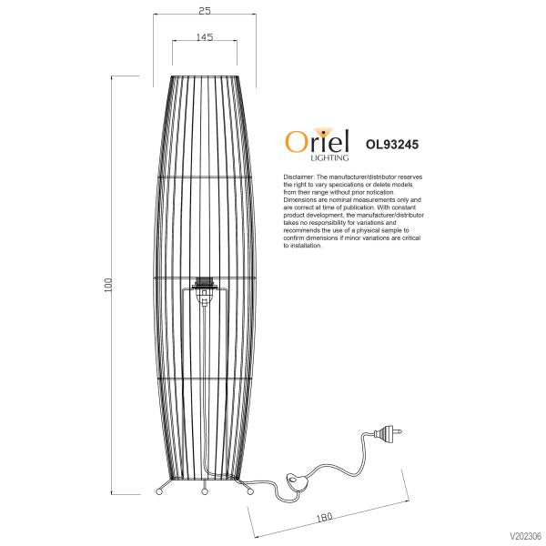 MATRAM NATURAL CANE FLOOR LAMP - OL93245