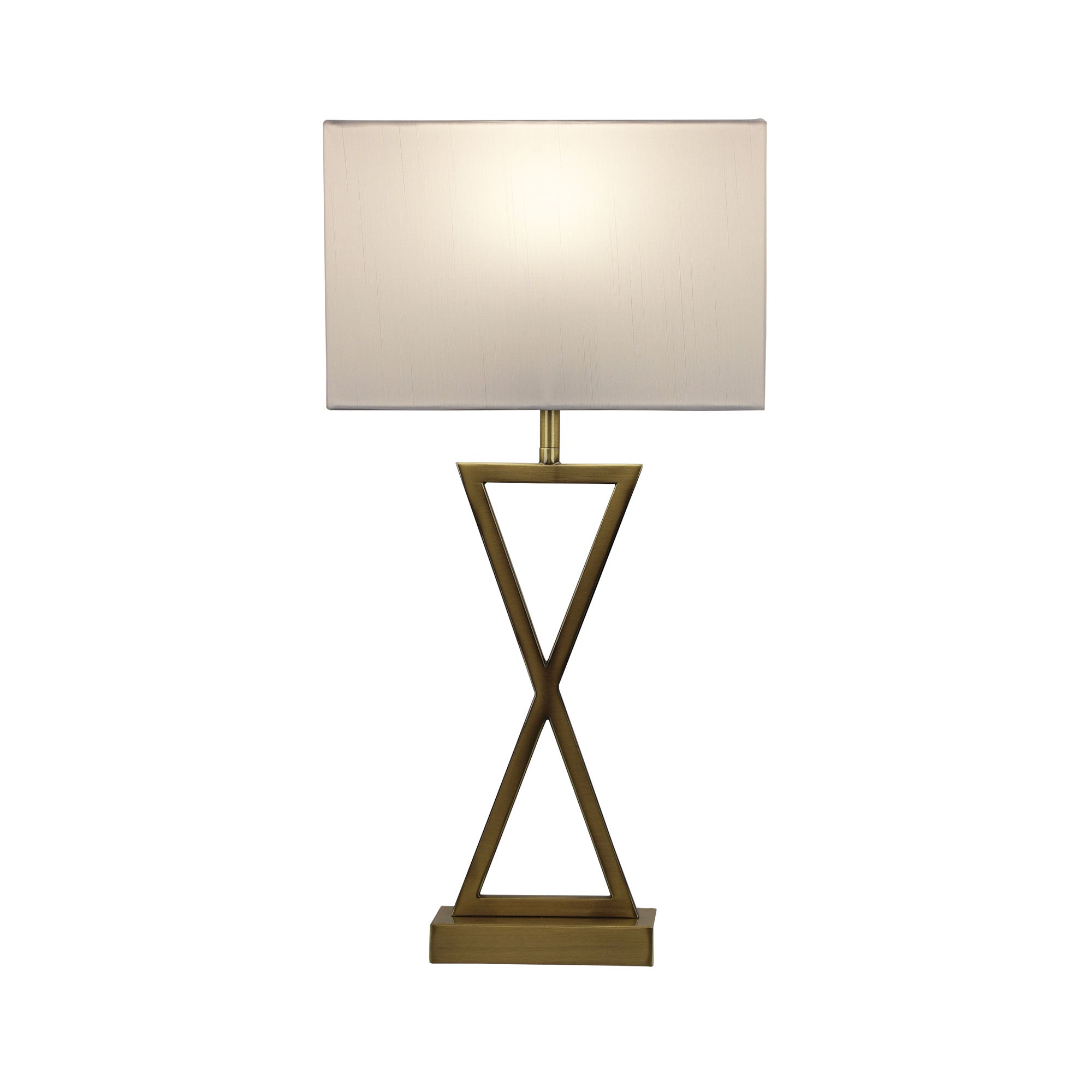 KIZZ TABLE LAMP ANTIQUE BRASS COMPLETE w/SHADE - OL93805AB