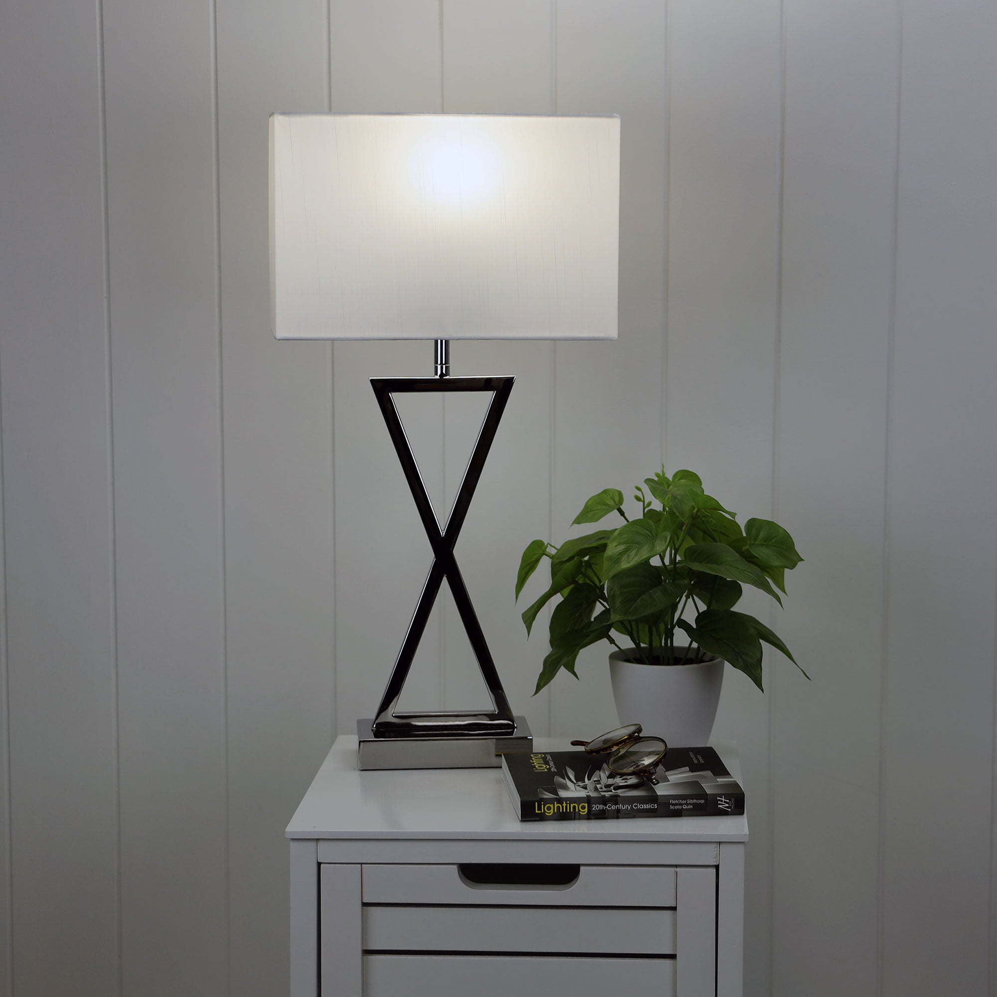 KIZZ TABLE LAMP CHROME COMPLETE w/SHADE - OL93805CH