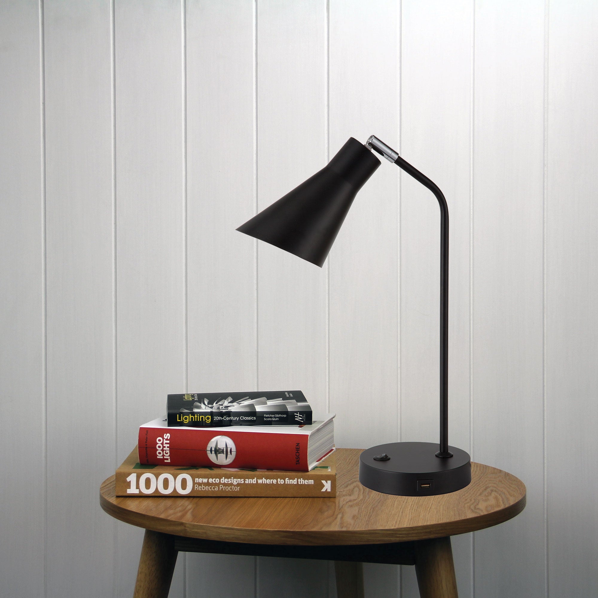 THOR DESK LAMP WITH USB BLACK - OL93931BK
