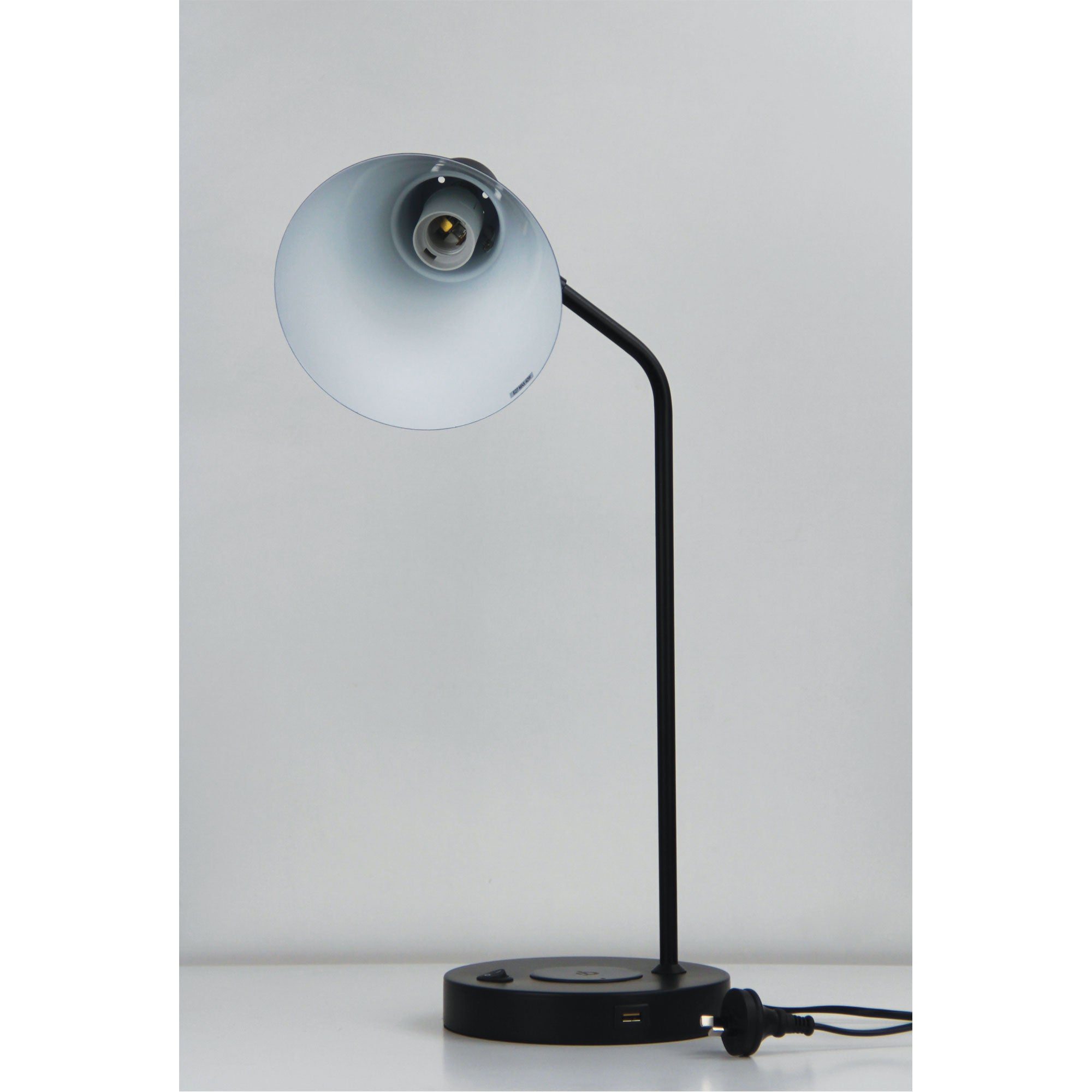 TARGA DESK LAMP Black with USB and wireless charging - OL93952BK