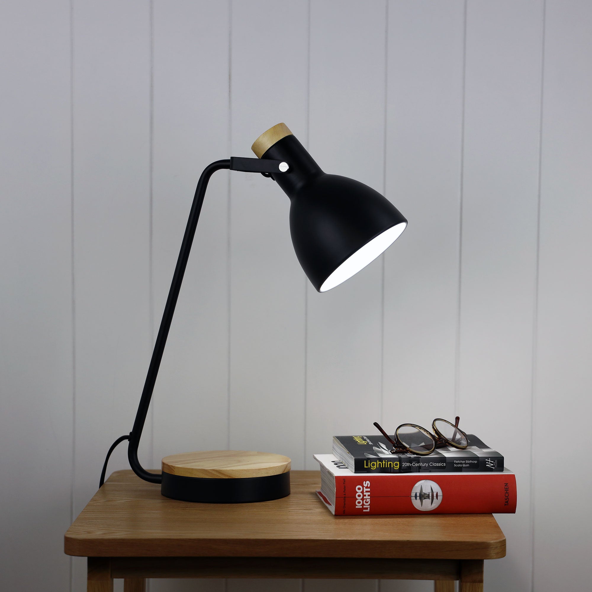 BENNY DESK LAMP BLACK & BLONDE - OL93971BK