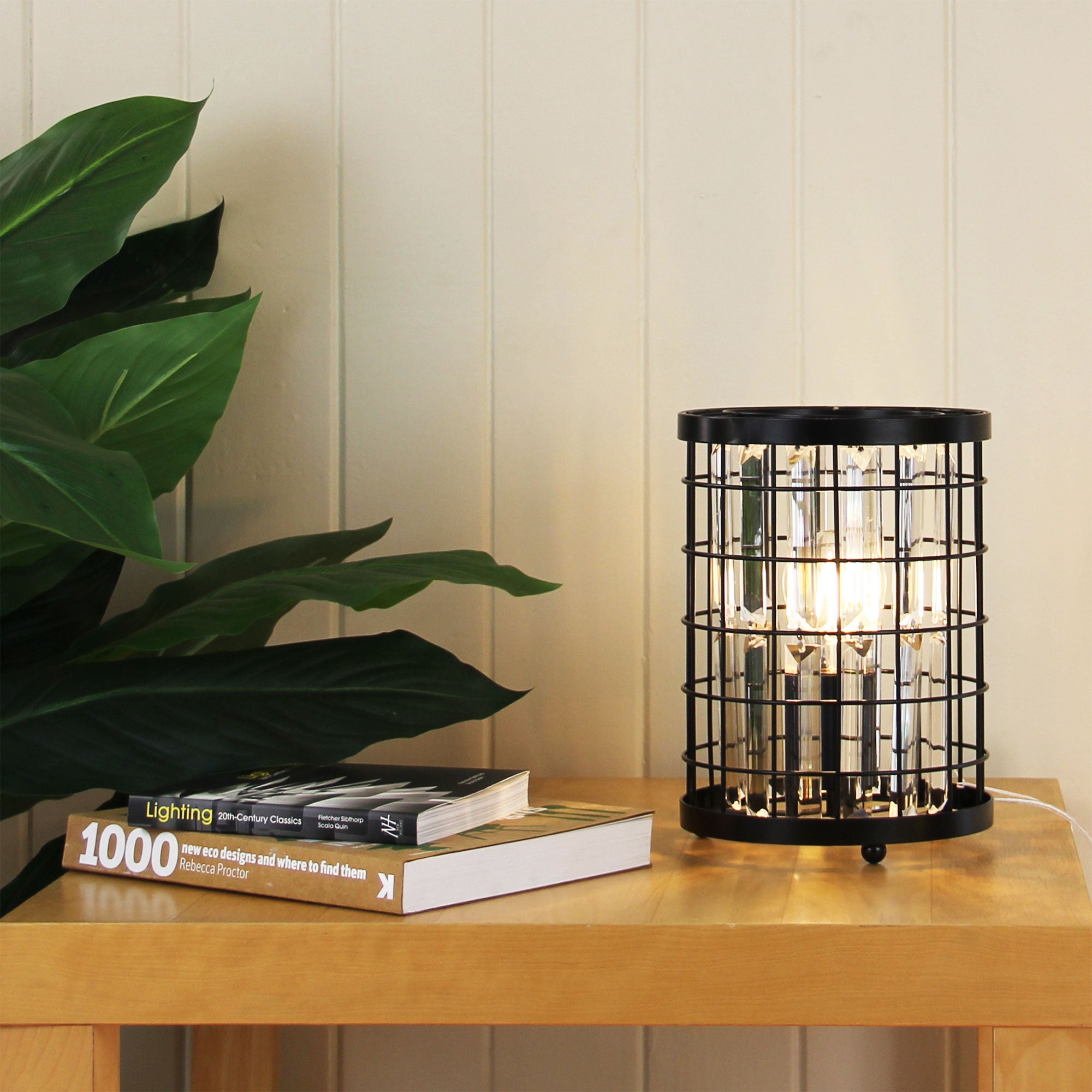 DELAWARE TABLE LAMP Crystal Caged Bedside Lamp - SL94318BK