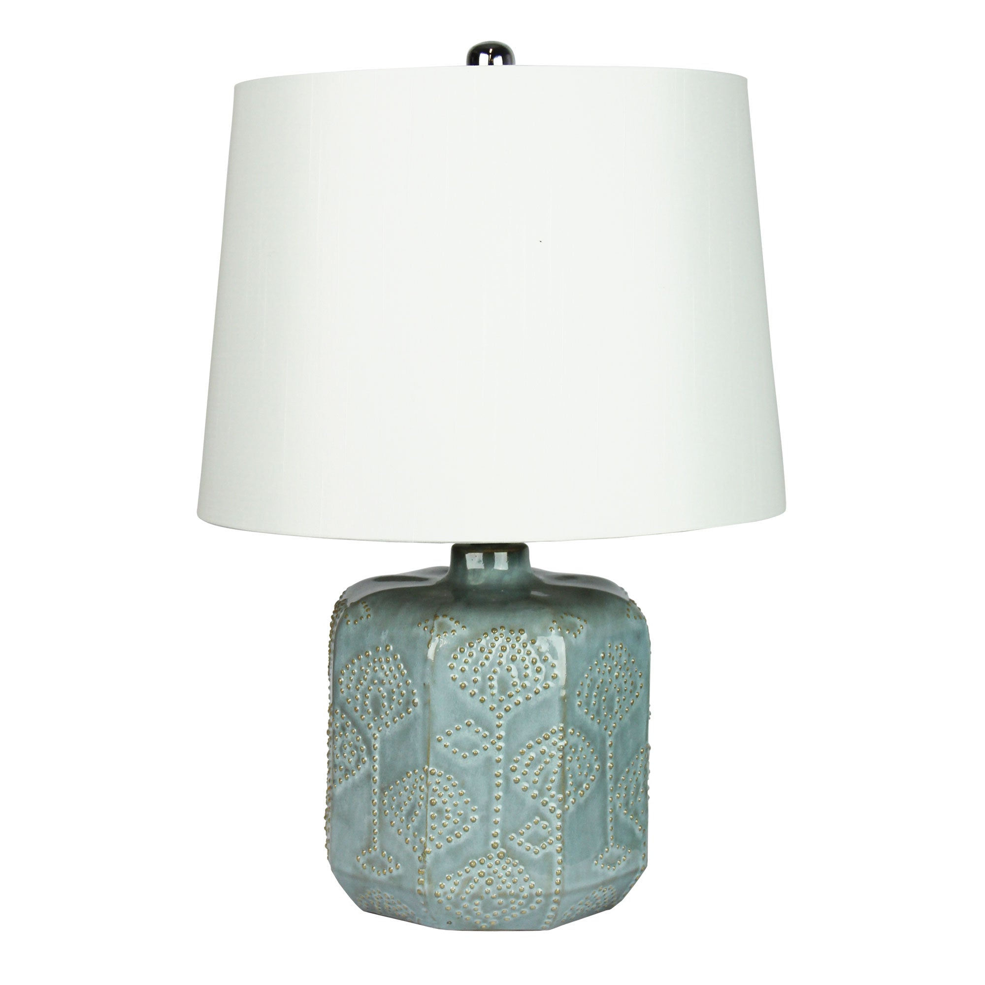 BIKKI BLUE CERAMIC COMPLETE TABLE LAMP w/HARP - OL97971BL