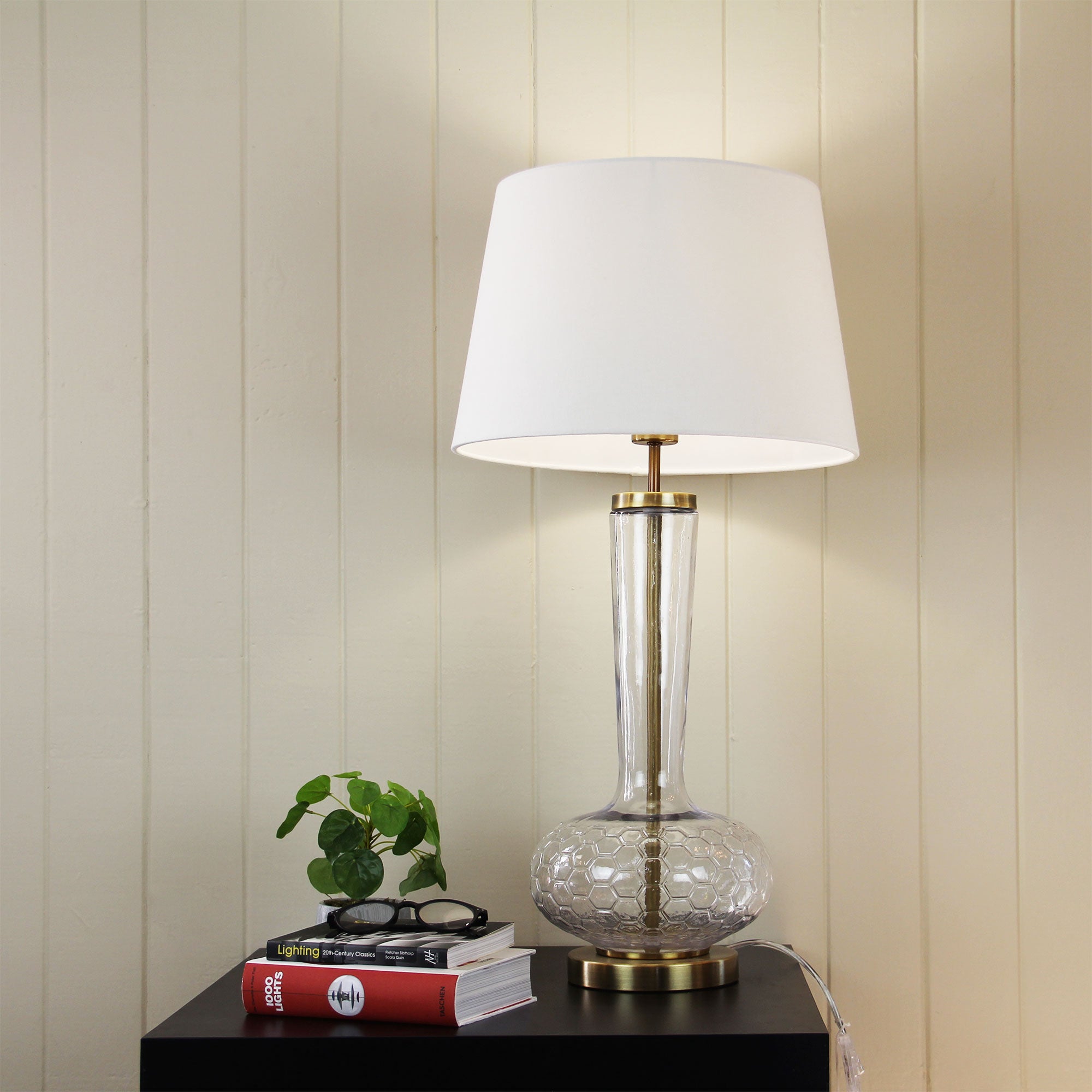 PAVIA Hamptons Clear Glass Table Lamp - OL98840