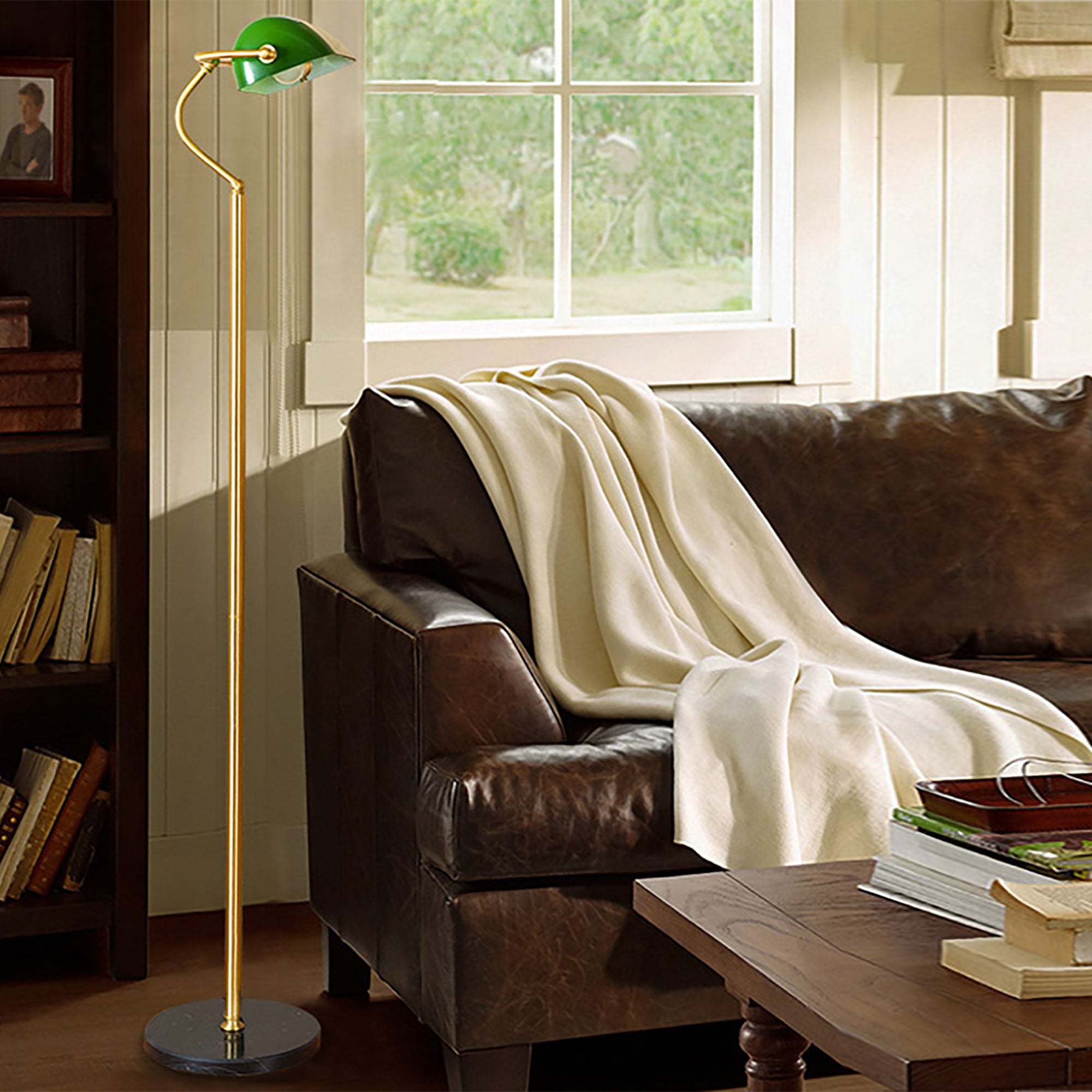 BANKERS FLOOR LAMP ANTIQUE BRASS (switched) - OL99443AB