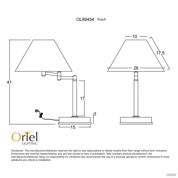 ZOE TOUCH LAMP BRUSHED CHROME