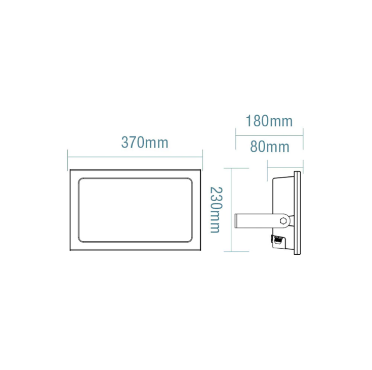 Opal LED Outdoor Flood Light with Flex & Plug 200w Tricolour Matt Black - MLXO345200M