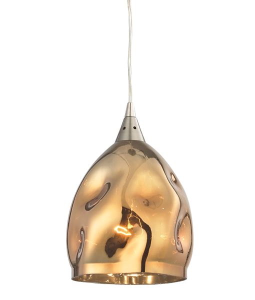 PENDANT ES 60W Chrome with Gold Plated Glass ELLIPSE ORDITO3 Cla Lighting