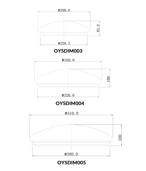 LED Dimmable Tri-CCT Oyster Lights OYSDIM004