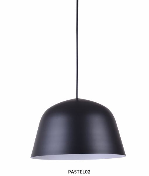 PENDANT ES 40W HAL Matt BLK Angled Dome PASTEL02 Cla Lighting