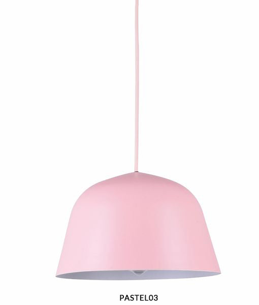 PENDANT ES 40W HAL Matte PINK Angled Dome PASTEL03 Cla lighting