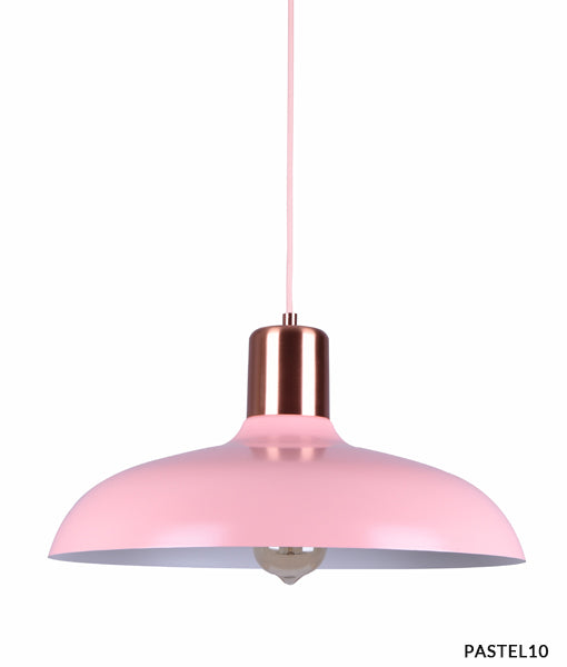 PENDANT ES 40W HAL Matte PINK DOME with Copper Lampholder Cover PASTEL10 Cla Lighting