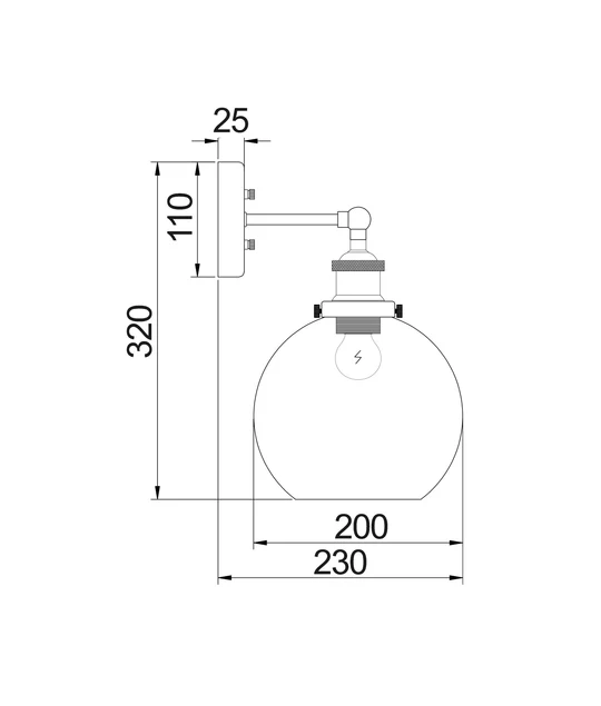 PESIN Swing Arm Glass Wall Lights PESINI6W