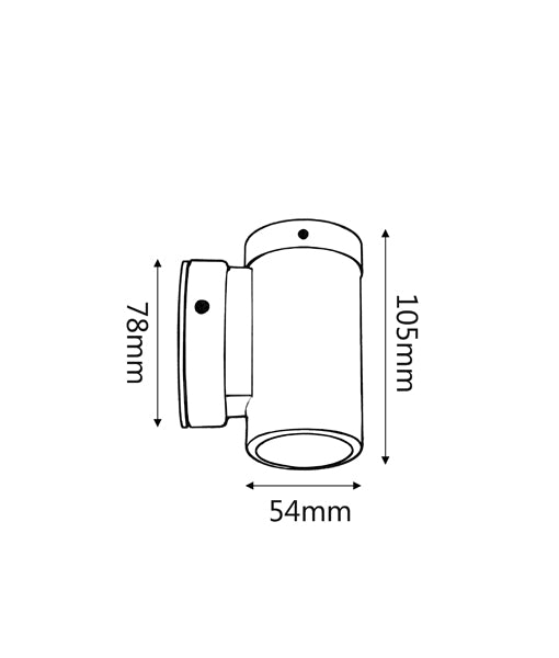 WALL GU10 (Max 35W HAL) PILLAR FIXED Economy LIGHT WEIGHT COPPER PG1FCEC CLA Lighting
