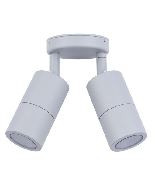 WALL GU10 X 2 (Max 35W HAL) PILLAR D/ADJ RND BASE MATT GREY PG2ASIL CLA Lighting