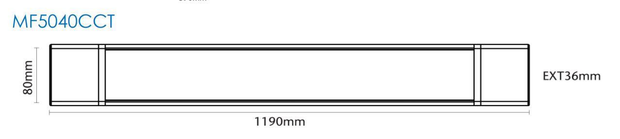 Polar 40W Tri-Colour LED Batten - MF5040CCT Mercator Lighting