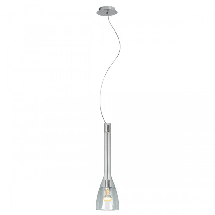Translucent Ceiling Mount Pendant Chrome, Clear 60W QH2183 Superlux