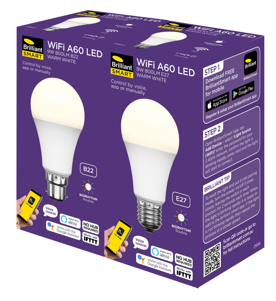 SMART BIO RHYTHM 9W A60 B22 CCT GLOBE-21957