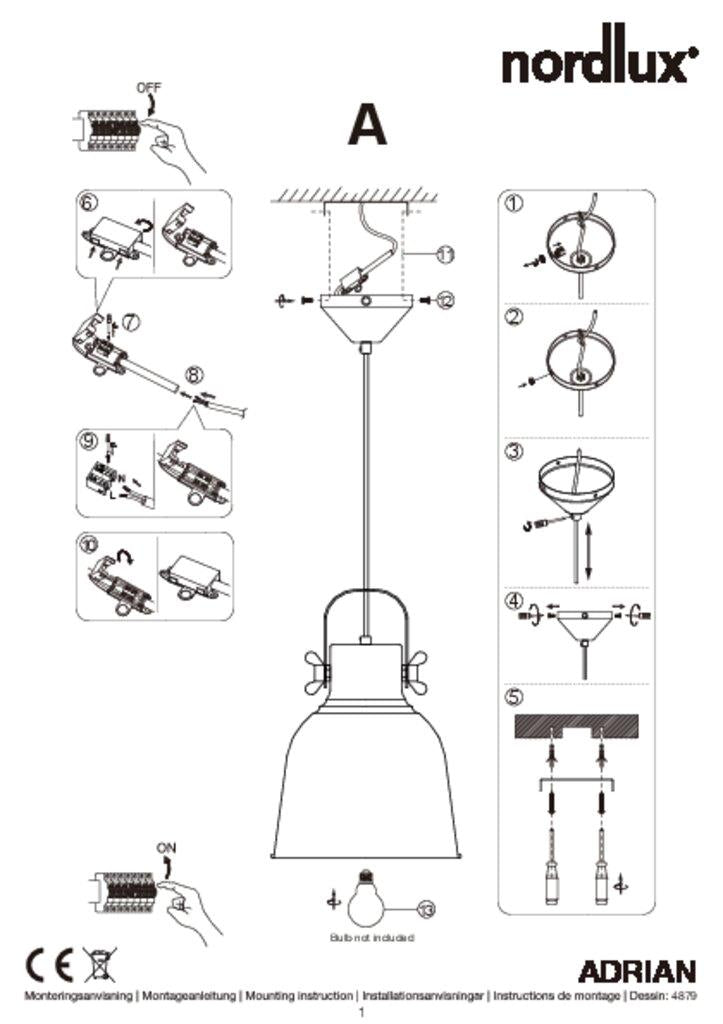 Adrian 25 Pendant Metal, Plastic Gray - 48793011