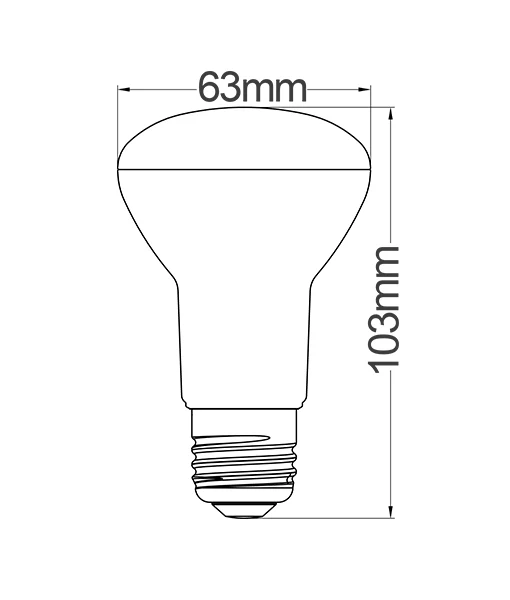 GLOBE LED ES REFL R63 8W 5000K 105D IP20 (640 Lumens) WTY 3YR R63L2B