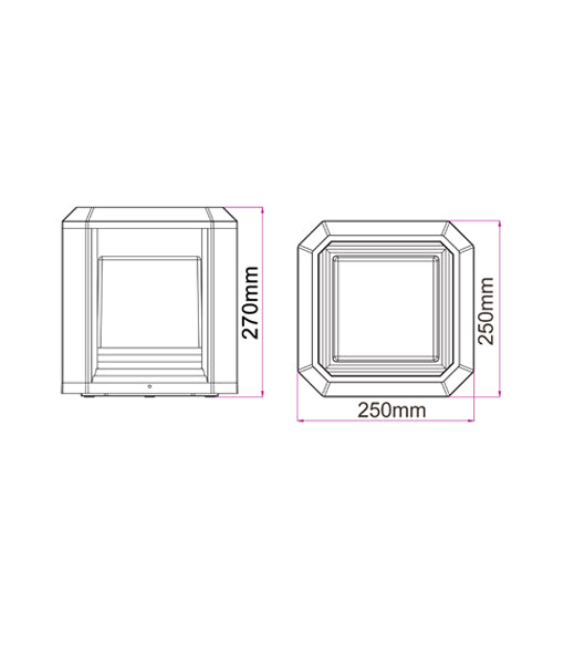 WALL / FLOOR LED 240V S/M Matt WH SQ RUBIK2 CLA Lighting