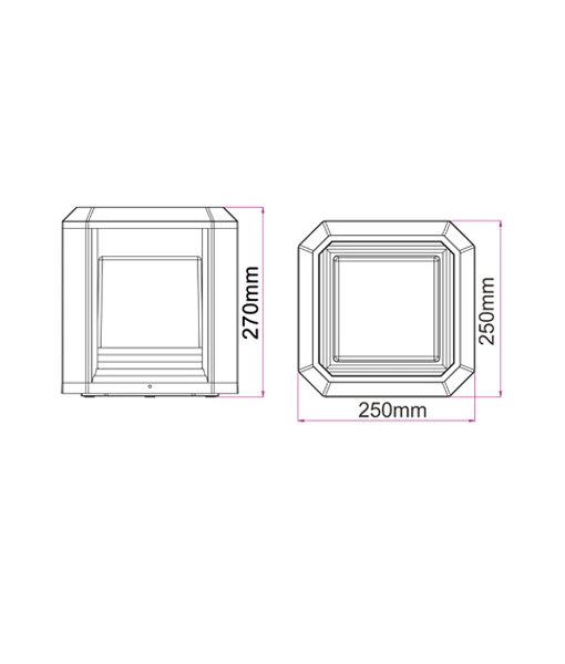 WALL / FLOOR LED 240V S/M Matt Black SQ RUBIK1 CLA Lighting