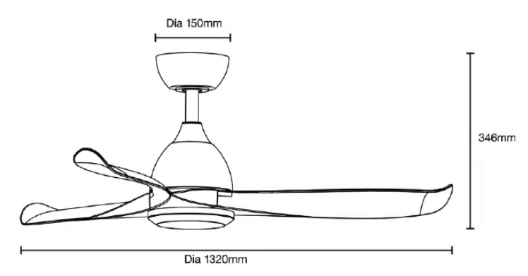 Scorpion DC 52" Smart WIFI Ceiling Fan In Matt White MSDC133W