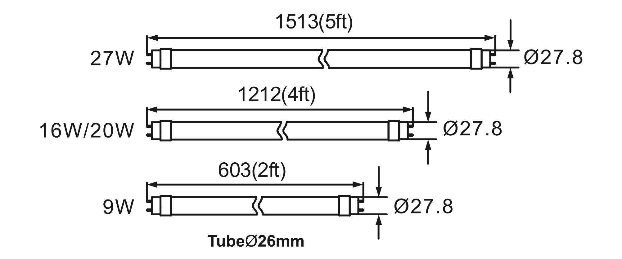 SupValue T8 LED Glass Tube 6500K G13 - 152607A