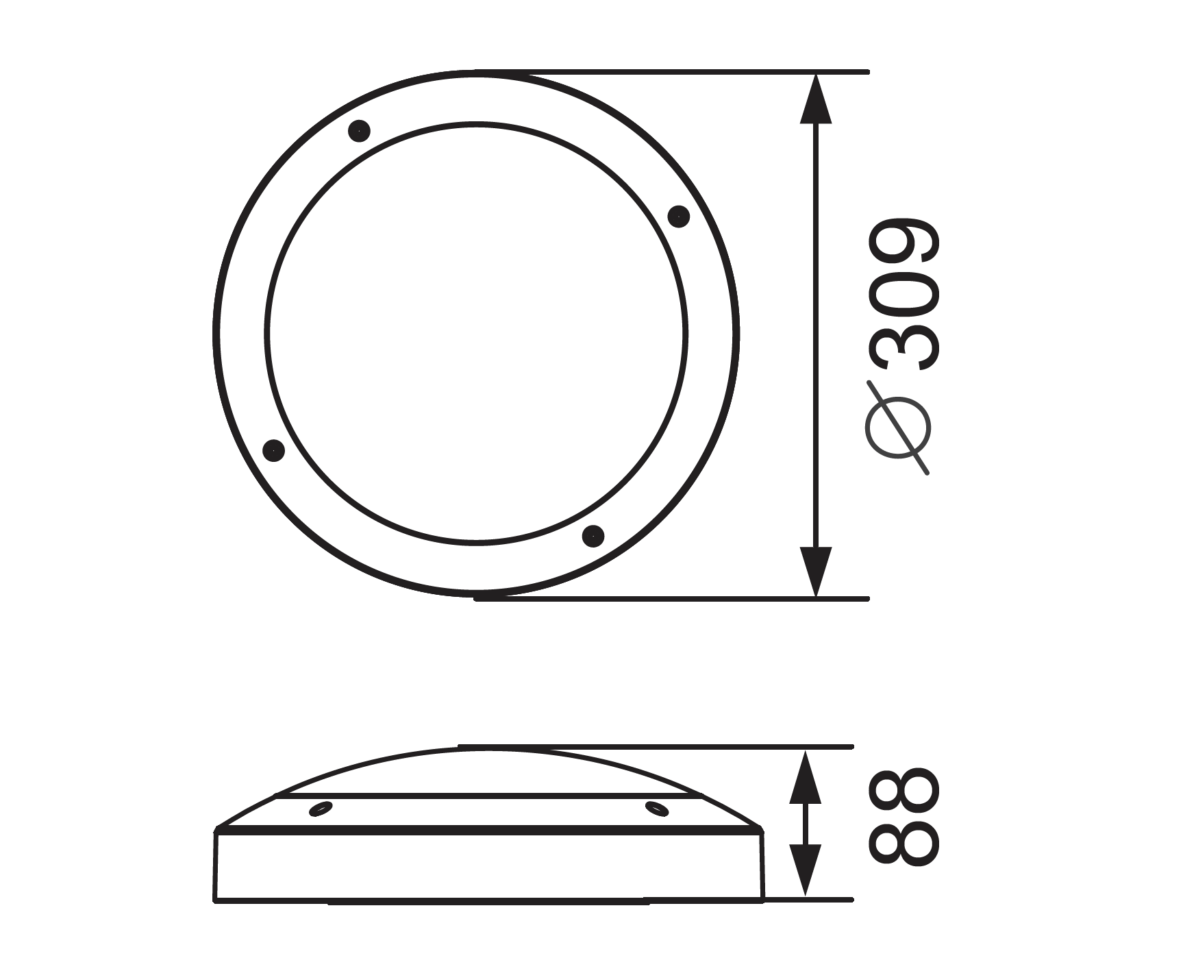 Fortlite IP66 Bunker 3000K/4000K/5000K BKlack - 281005