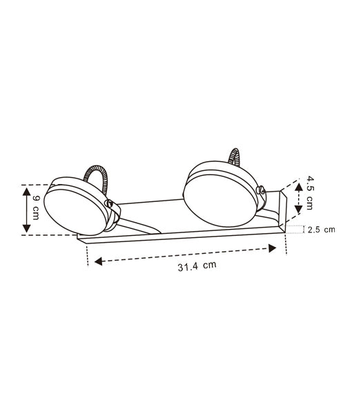 WALL INT S/M CITY LED ADJ 2LT BAR CH WW 3000K 2X 3W SEATTLE2 CLA LIGHTING