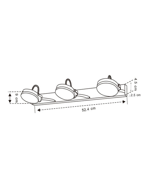 WALL INT S/M CITY LED ADJ 3LT BAR CH WW 3000K 3 X 3W SEATTLE3 CLA LIGHTING