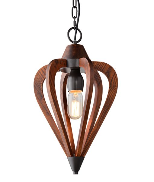 Pendent ES 60W Tuscan Coffee Cherry Wood SENORITA1 Cla Lighting