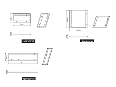 Shallow Surface Mount Frame 600*620*30mm To Suit 595*595mm Panel - 302018