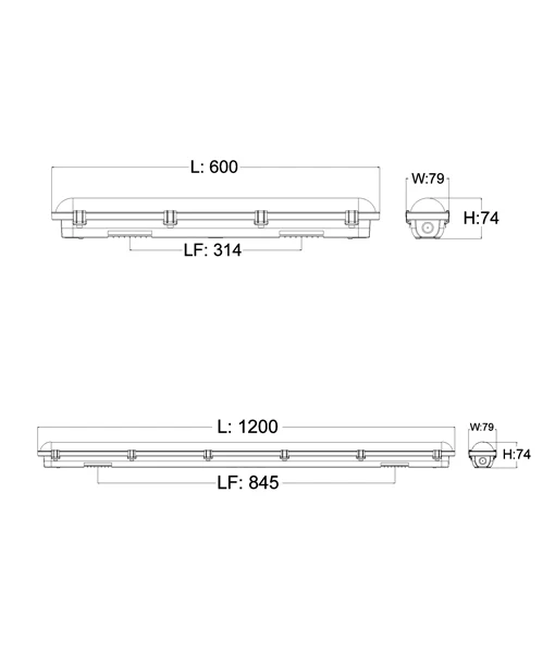 SHIELDTRI LED Waterproof Dual Power & Tri-CCT Battens SHIELDTRI2